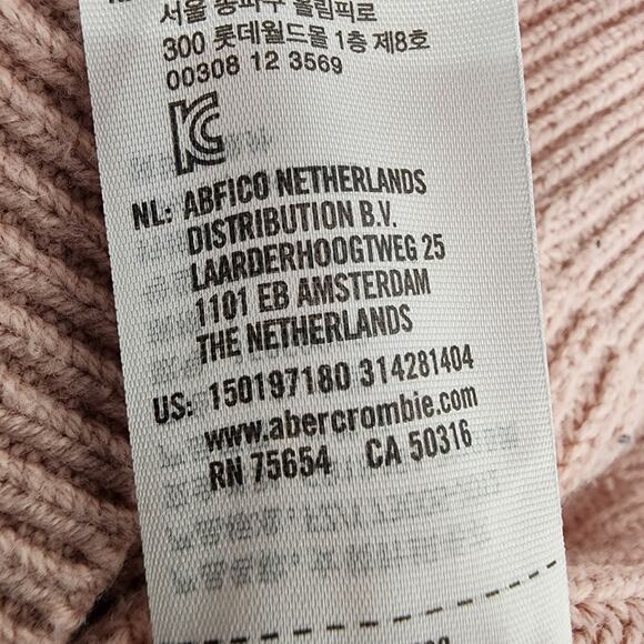 Abercrombie & Fitch Womens Pullover Sweater Large Pink Ribbed Button Detail Knit - Picture 13 of 13